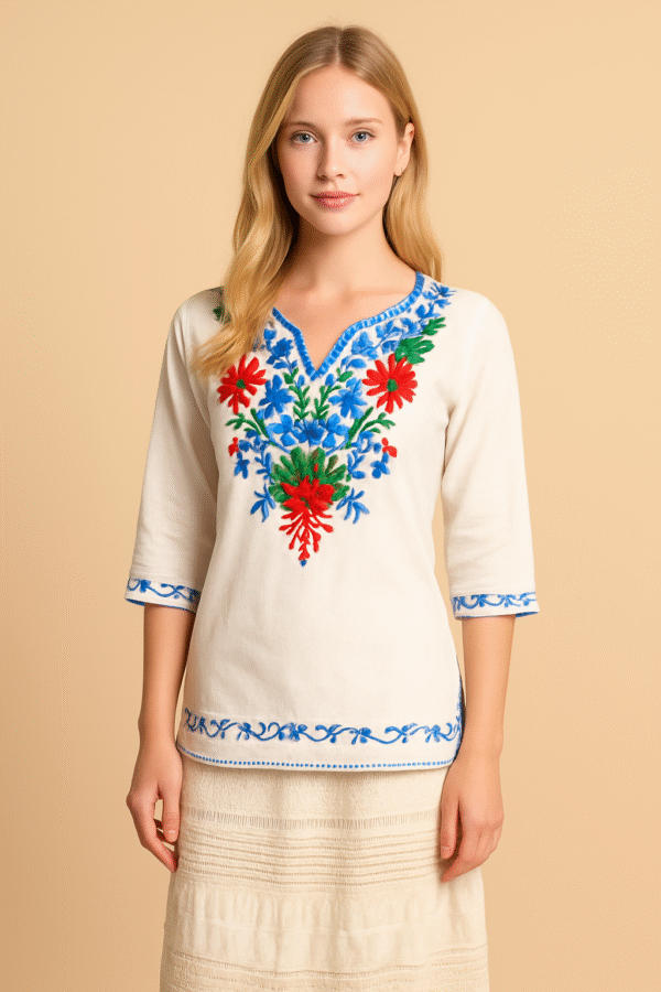 Blusa algodón100% bordada - Imagen 3