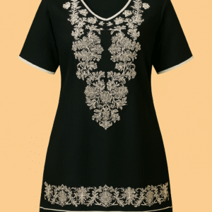Blusa bordada manga corta