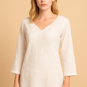 Blusa bordada larga