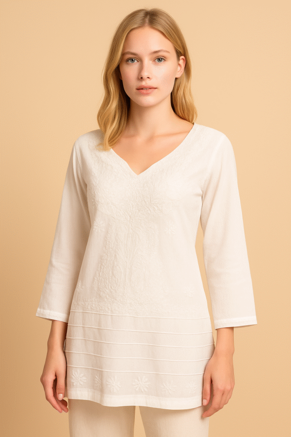 Blusa bordada larga